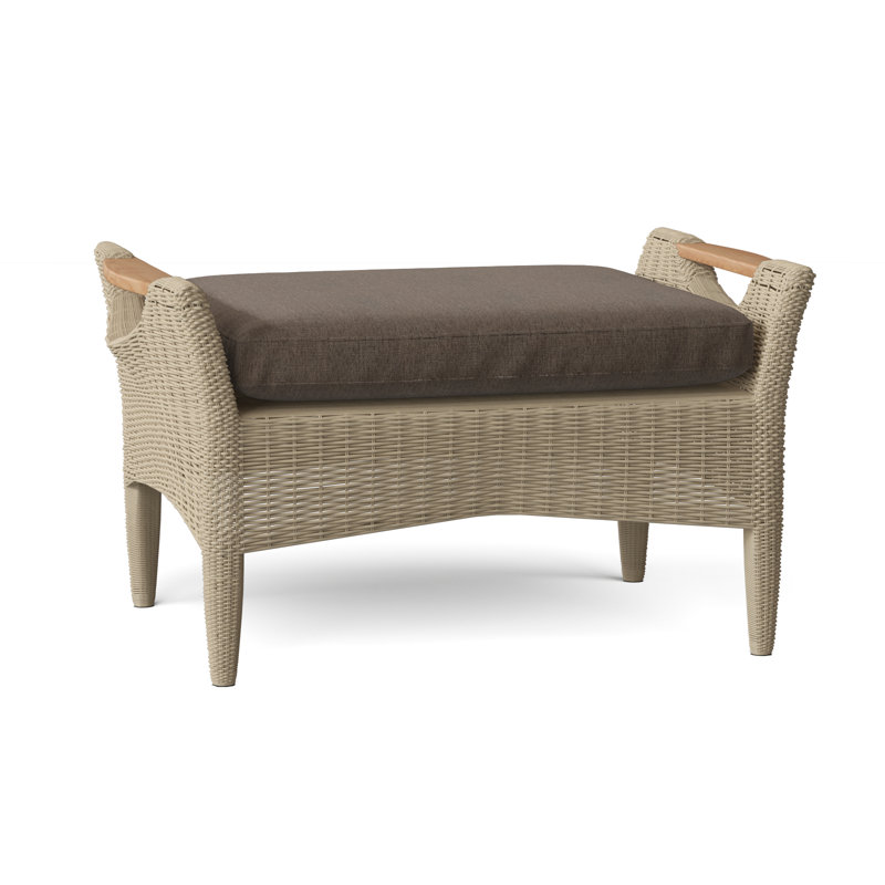 Culebra Rectangle Outdoor Sunbrella® Ottoman Patio Ottoman, Canvas Navy Sunbrella® Canvas, Culebra White