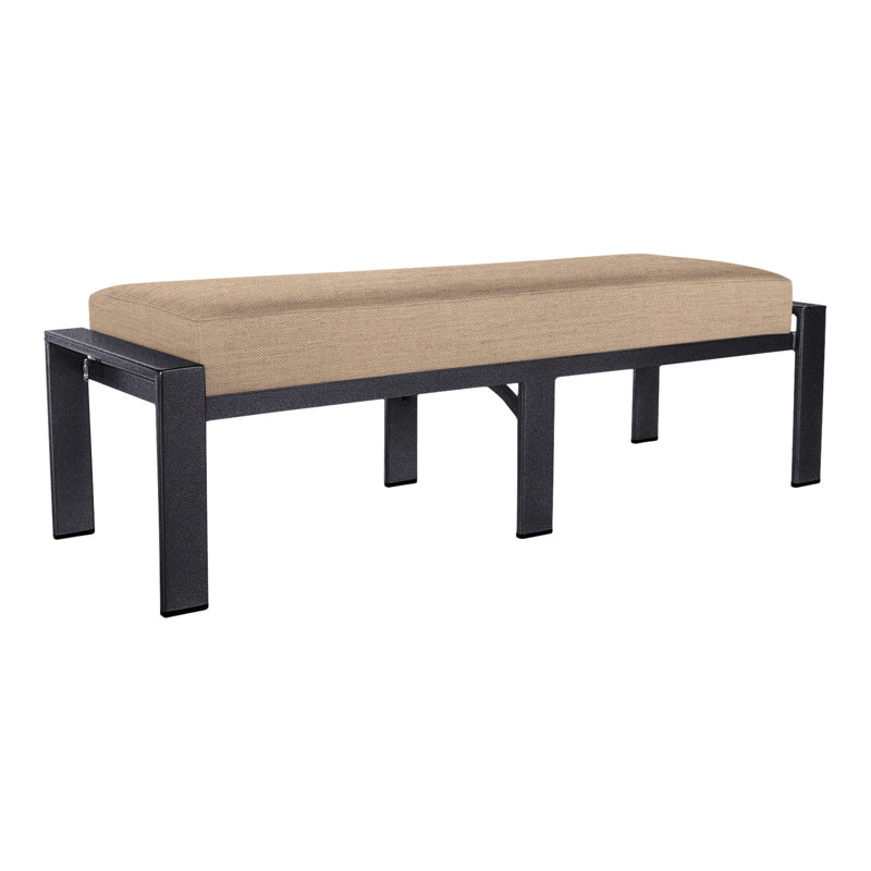 Studio Outdoor Bench, Graphite, Flagship Stone Sunbrella®