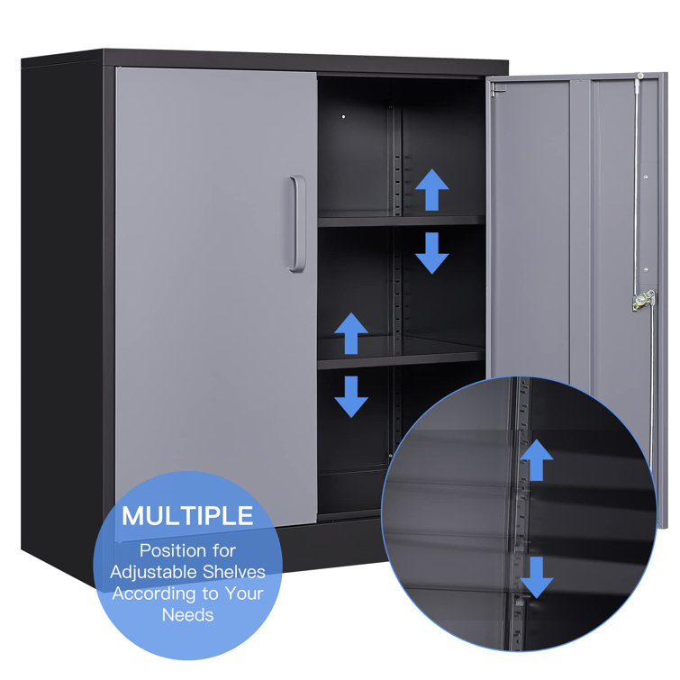 Sterilite Adjustable 4-Shelf Storage Cabinet with Doors, Gray | 01423V01