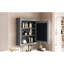Armoire de salle de bain avec miroir mural 24 po x 27 po, décor moderne gris et tablette réglable pour rangement de 27 po, fonctionnalité montée