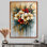 «Vibrant Garden of Farmhouse Flowers» - art mural fleurs