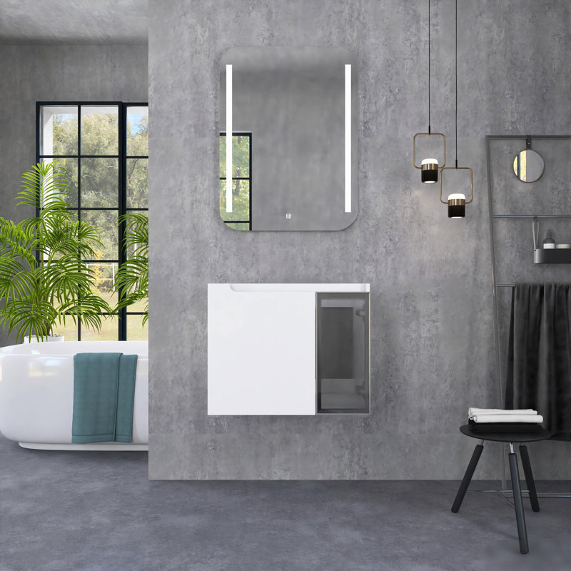 Base de meuble-lavabo mural simple 24 po avec portes à fermeture douce, 24"