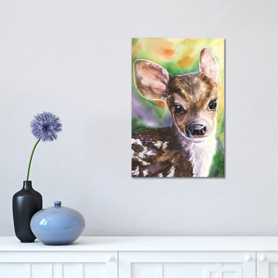 Deer Fawn 1 Piece Wrapped Canvas Painting