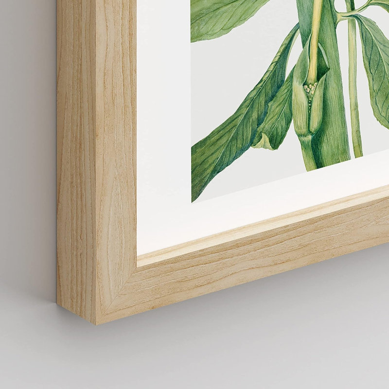 Minimal Botanical IDÉE4WALL, art mural fleur de forêt verte encadrée, ensemble de 4 impressions murales de collage floral, décoration murale nature sauvage pour le salon, impression encadrée de 4 pièces