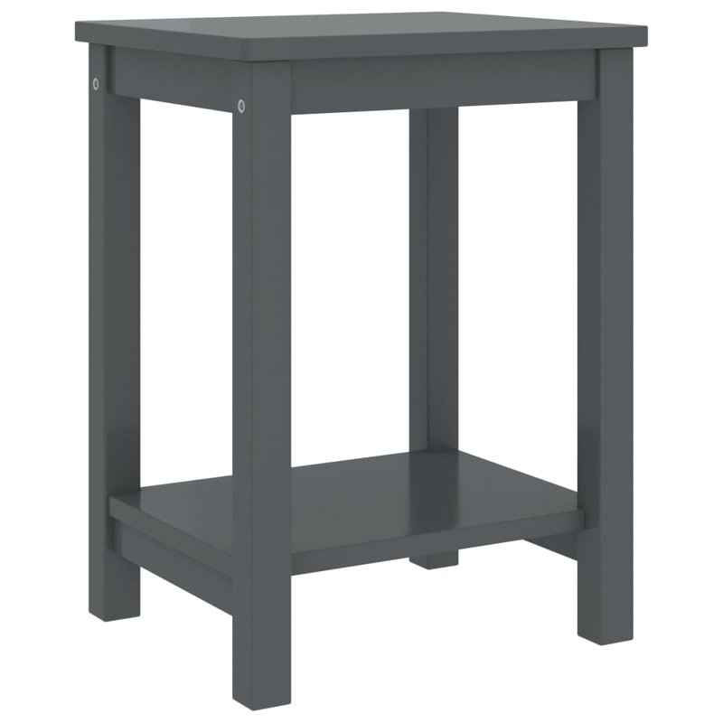 Rosalind Wheeler Bedside Cabinets 2 Pcs White 35X30x47 Cm Solid Pinewood, Dark Grey