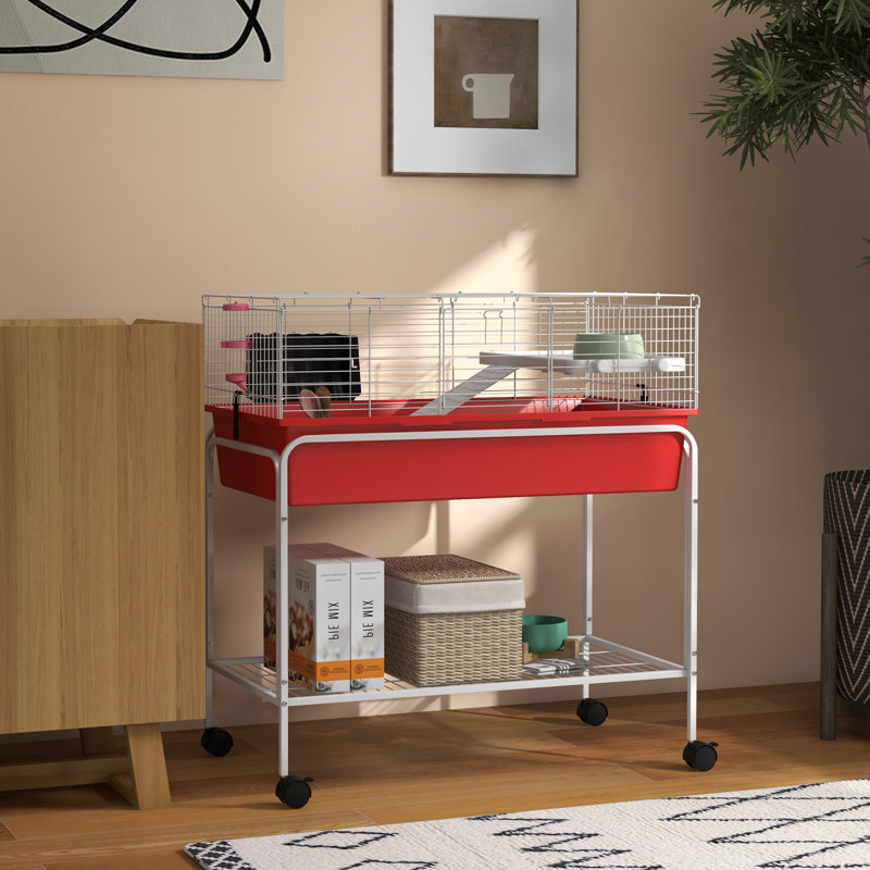 Cochon d'Inde 39 po, hérisson, furet, 39 po, rouge, 35.25" H x 33" W x 18.5" D, Red/White