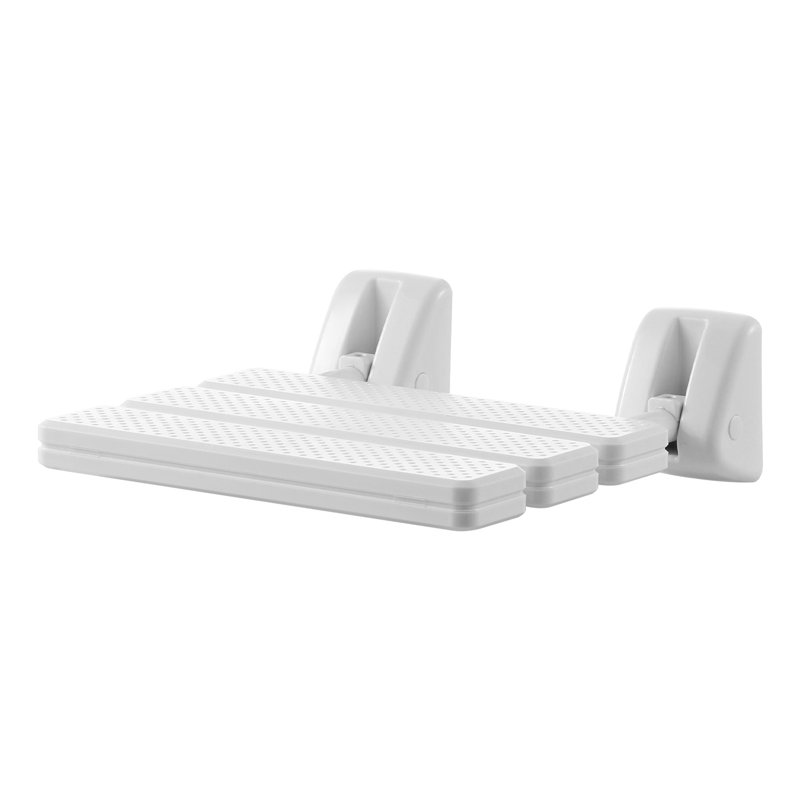 Foldable Shower Seat Wall Mounted, 12.5" Folding Shower Bench, PP Fold-Down Bathroom Corridor Seat with Aluminum Alloy Frame for Adults Seniors, 220LBS Loading