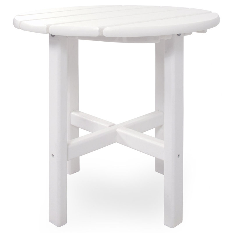 Table d'appoint ronde POLYWOOD de 18 po par Ivy Terrace, Blanc