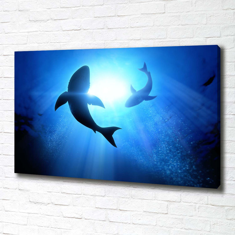 Two Sharks - Wrapped Canvas Print