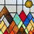 Zayne 10"H Beyond the Mountain Tops Multicolored Window Panel