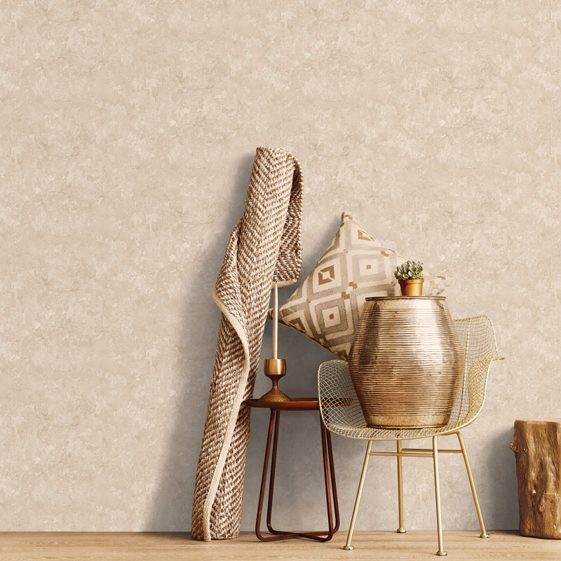 Grunge 10m x 53cm Matte Wallpaper Roll, Peach