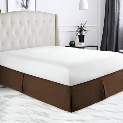 400TC Sateen Solid Cotton Tailored Bed Skirt 15" Drop Length