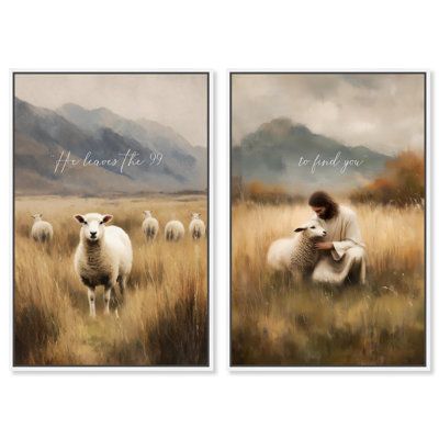 To Find You Framed Canvas Print Christianity Wall Art Set by Art Remedy, White Frame, 30 x 45