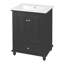 Meuble-lavabo de 24 po avec lavabo en céramique, portes à fermeture en douceur et cloisons de tiroir pour un rangement efficace-70667937