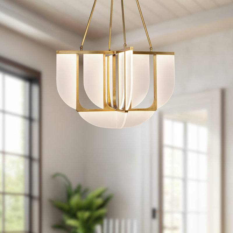 Anders 9 - Light LED Chandelier, Vintage Brass