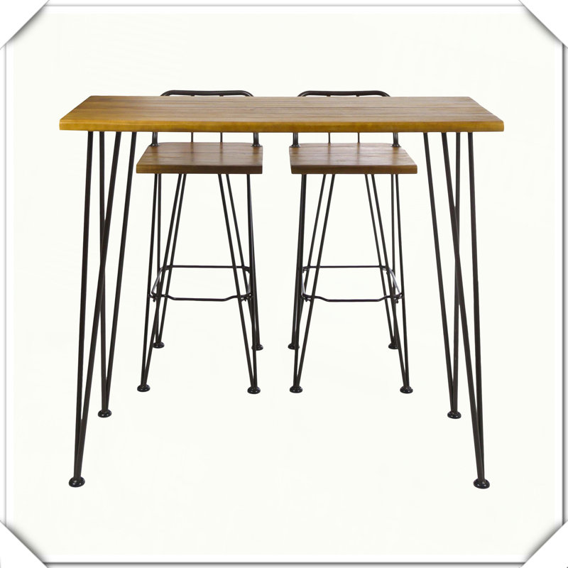 Ensemble de bar industriel en bois et métal pratique, durable, élégant et fonctionnel