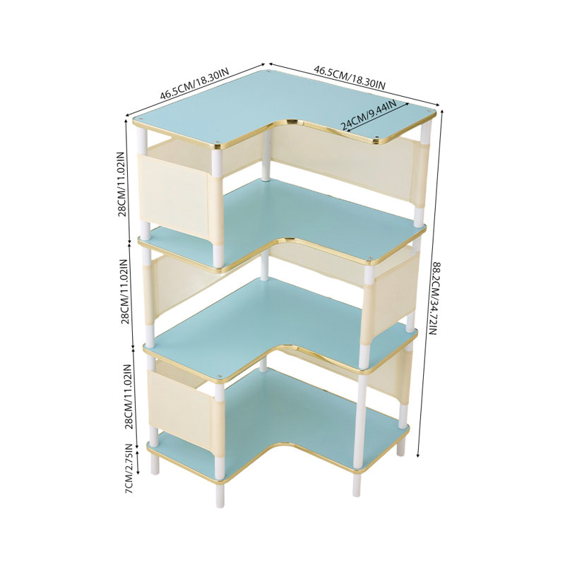 46.5cm W Bookcase, (4 Shelves) 34.7"H x 18.3"W x 18.3"D