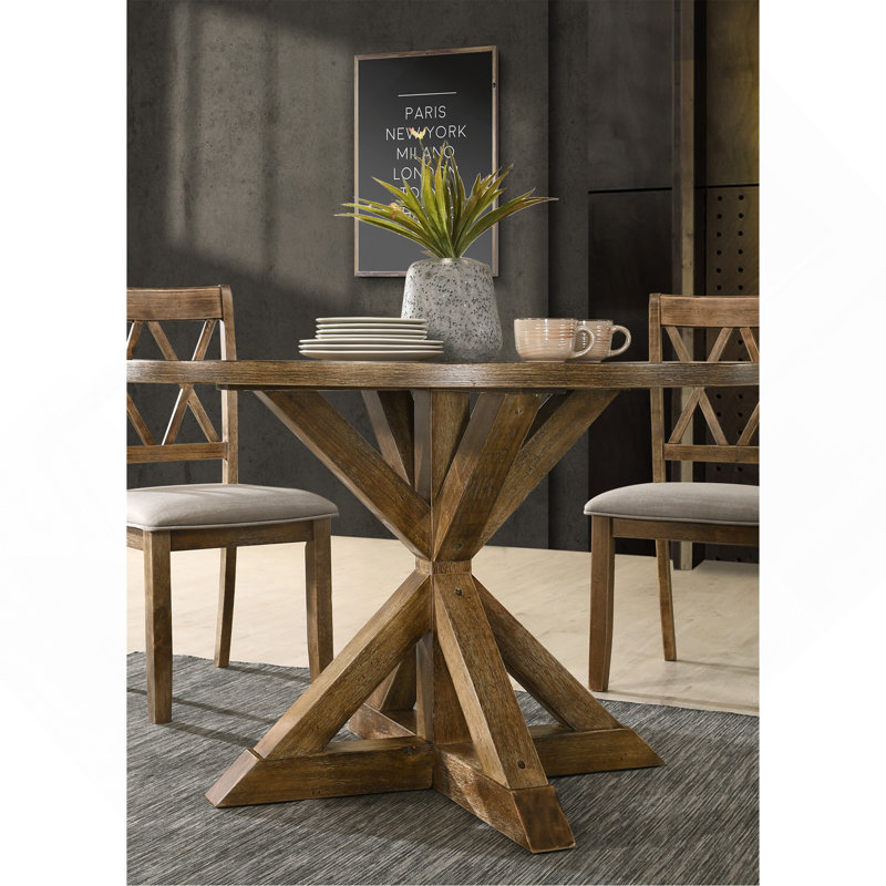 Cross-Buck Base Dining Table In Black, 31.5" H x 48" W x 48" D, Black