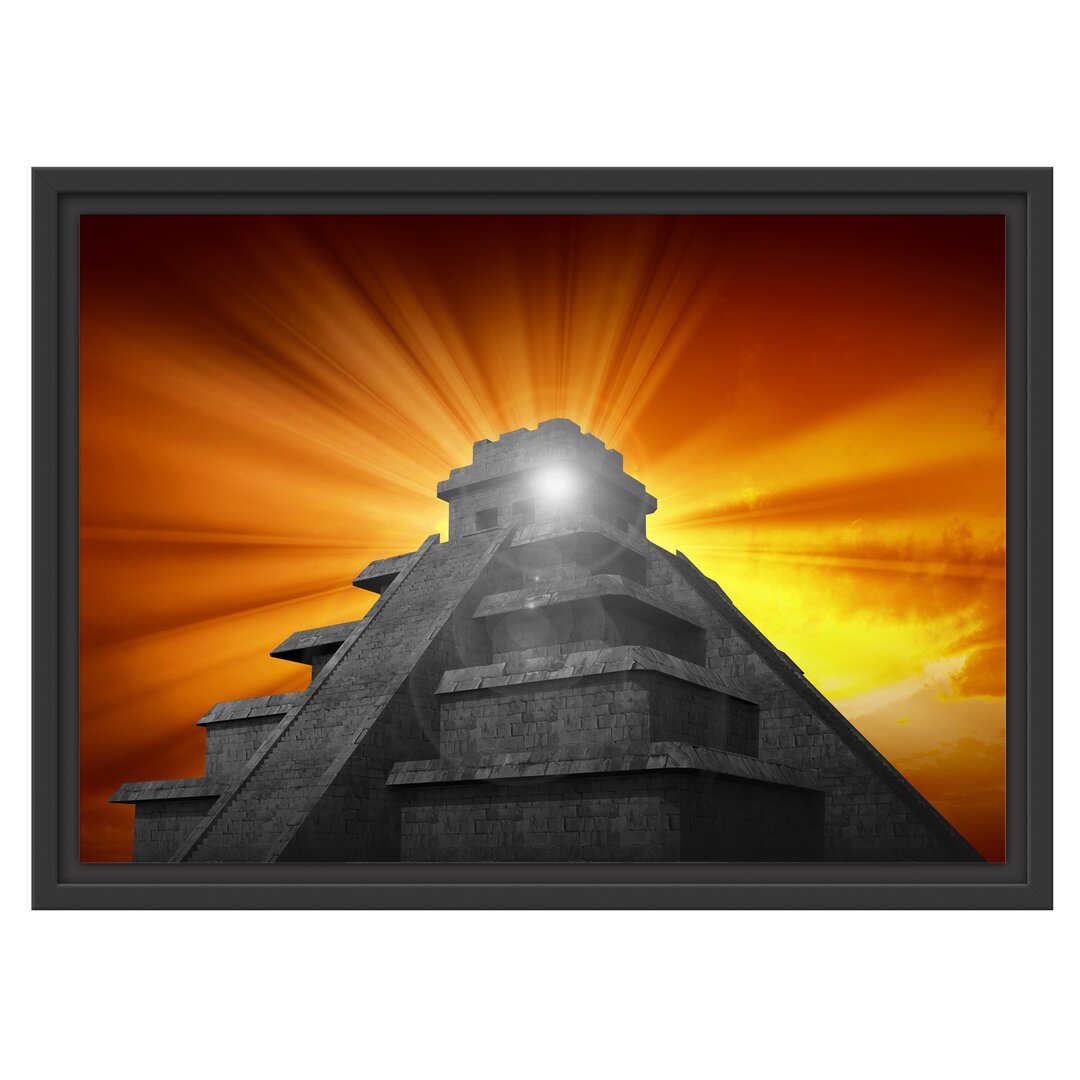 Gerahmtes Wandbild Maya Pyramide Tempelanlage