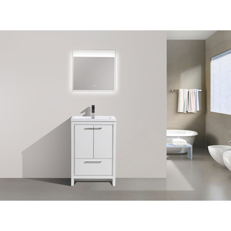Ensemble de meuble-lavabo simple 23,4 po Lefebvre, Blanc brillant