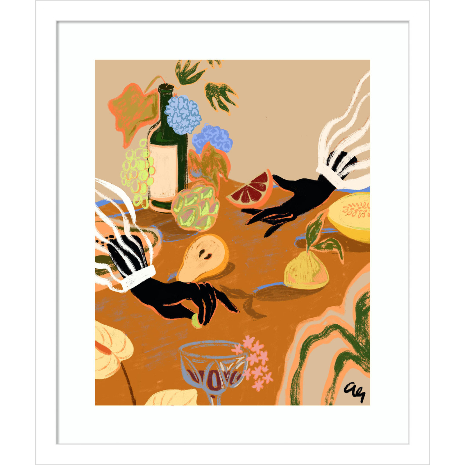 Oberon "Handful of Love (Fruit)" Print, White, 17" H x 15" W