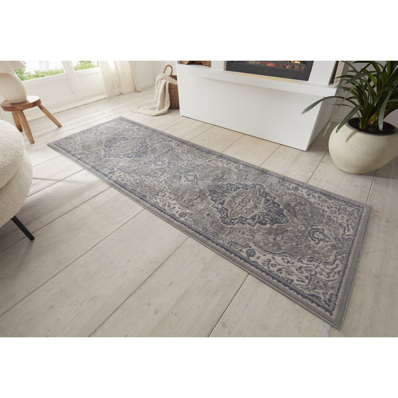 Handwoven Ivory/Grey Rug, Runner 80 x 200cm