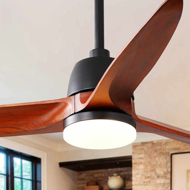 56 Inch Ceiling Fan Light With 6 Speed Remote Energy-saving DC Motor Bedroom Ceiling Fan, Black