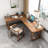 Tan Rectangular Solid Wood desks-803410154-803410152