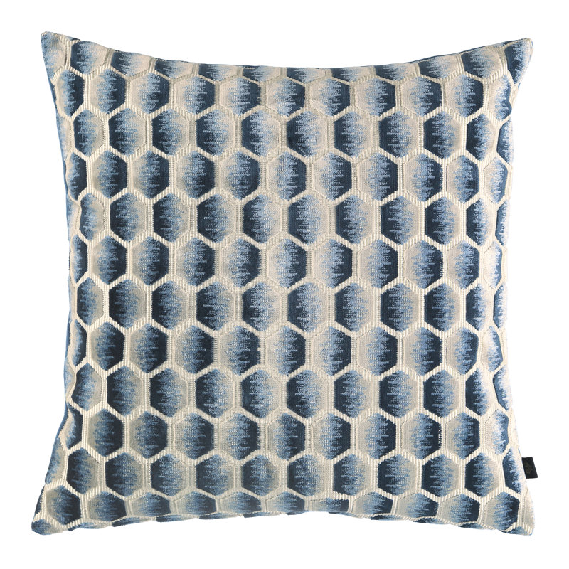 Honeycomb Square Pillow Cover, Navy