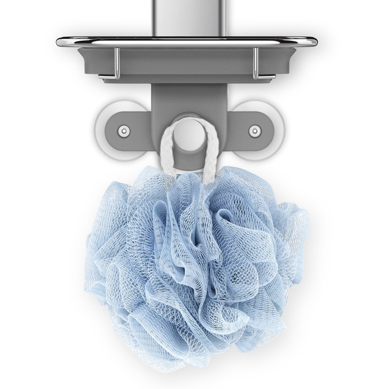 Medium Stainless Steel Adjustable Shower Caddy with Suction Mount