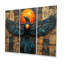 «Black Moon Native Raven II - Native American Art Totem», reproduction d'art-107200206-107200209