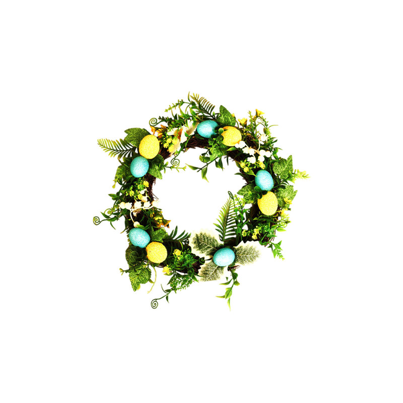  Fausse fleurs artificielles pour la décoration intérieure Oeufs de Pâques décoratifs Couronne de fleurs artificielles pour les célébrations de printemps intérieures et extérieures