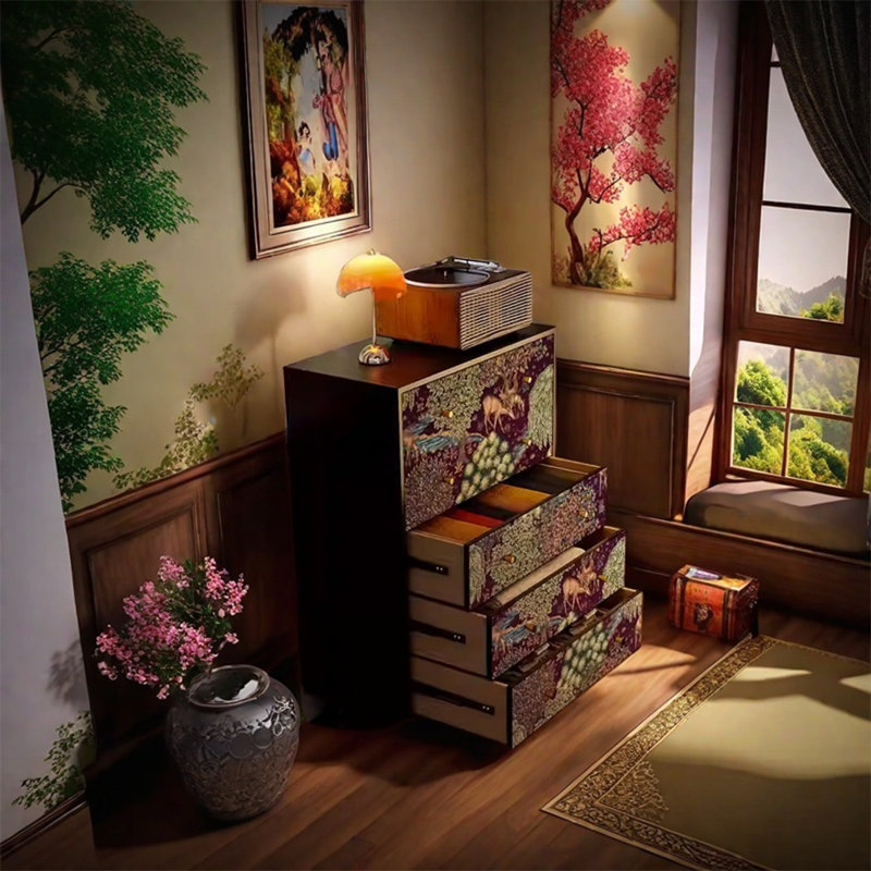 Large Capacity Solid Wood Storage Cabinet