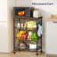 Chariot à micro-ondes à 4 niveaux avec paniers de rangement, étagère de cuisine sur roulettes, organisateur polyvalent pour bar à café, rangement pour légumes et garde-manger (brun)