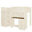 Lit mezzanine en bois avec garde-robe intégré, bureau, tablettes de rangement et tiroirs-1119714159