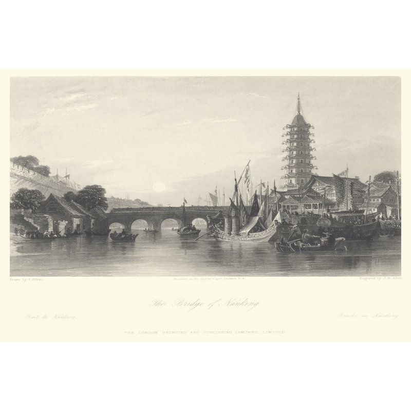 The Bridge Of Nanking by T. Allom - Wrapped Canvas Art Prints, 30cm H x 46cm W