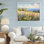 Giclée encadrée pastel Hyacinth Seaside Garden, design par Petal Prints Design