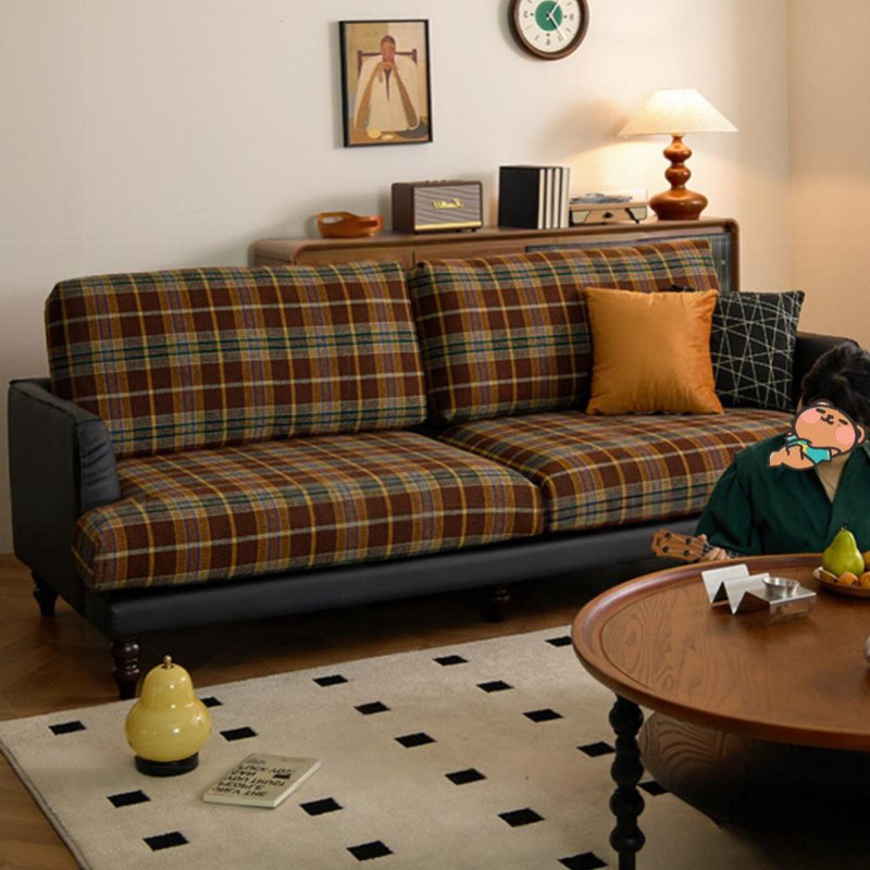 Retro Fabric Washable Straight Sofa