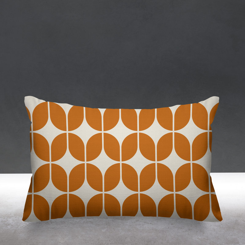 Housse et insert de coussin extérieur d'extérieur, Orange, 14 po x 20 po, Rectangle