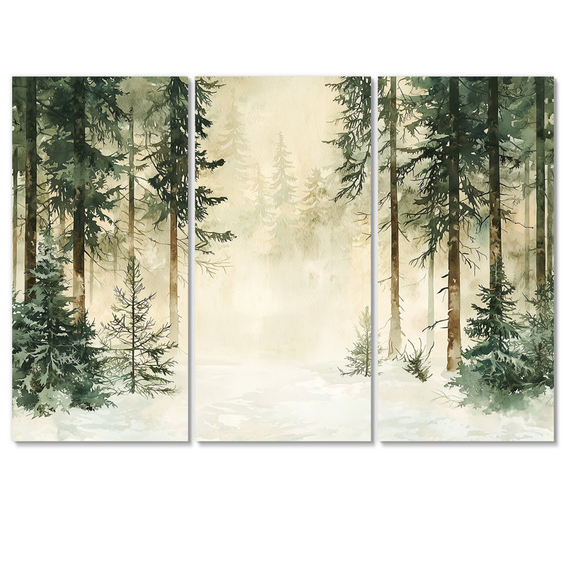 «Minimalist Winter Forest Landscape I - Winter Landscape», ensemble de reproduction d'art mural, H 28 po x l 36 po