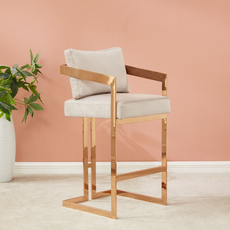 Upholstered Stool, Almond