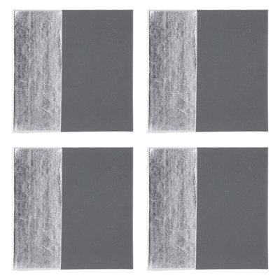 Geome Leather Square 4 Piece Coaster Set