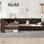 Lit plateforme en L simple avec lit gigogne, lit plateforme avec tiroirs de rangement et tablettes-282756054