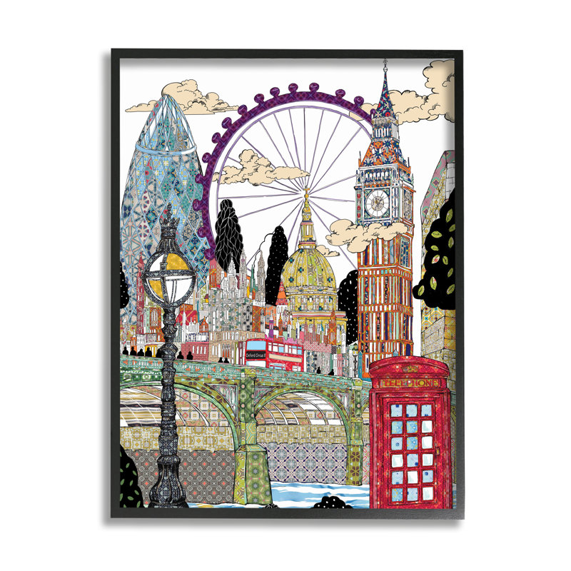 Ridgway, Londres, Angleterre, points complexes, motifs d'arabesques, art, Giclée encadrée noir minuit