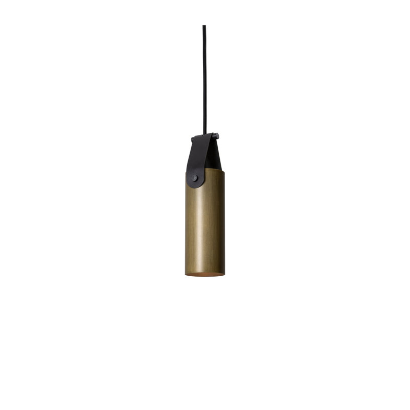 Spero Pendant, Black, Distressed Brass, No
