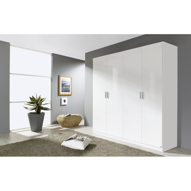 Celle 4 Door Wardrobe, Highgloss white and alpine white