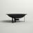 Navia 24" Round Wood-Burning Black Finish Cast Iron Fire Pit Bowl and Stand