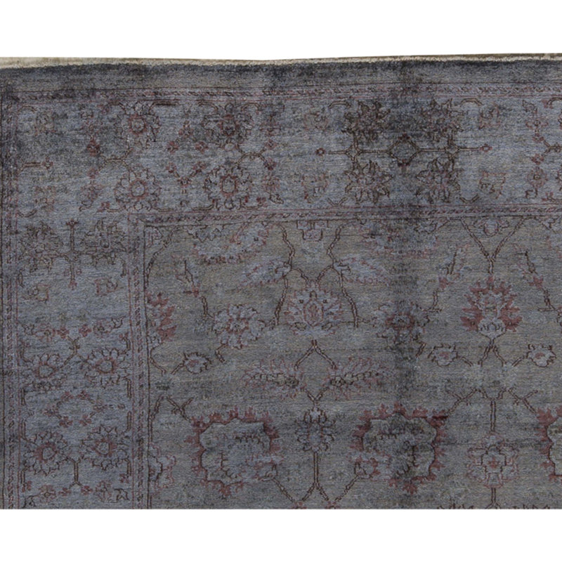 Wool Oriental Area Rug in Dark Green