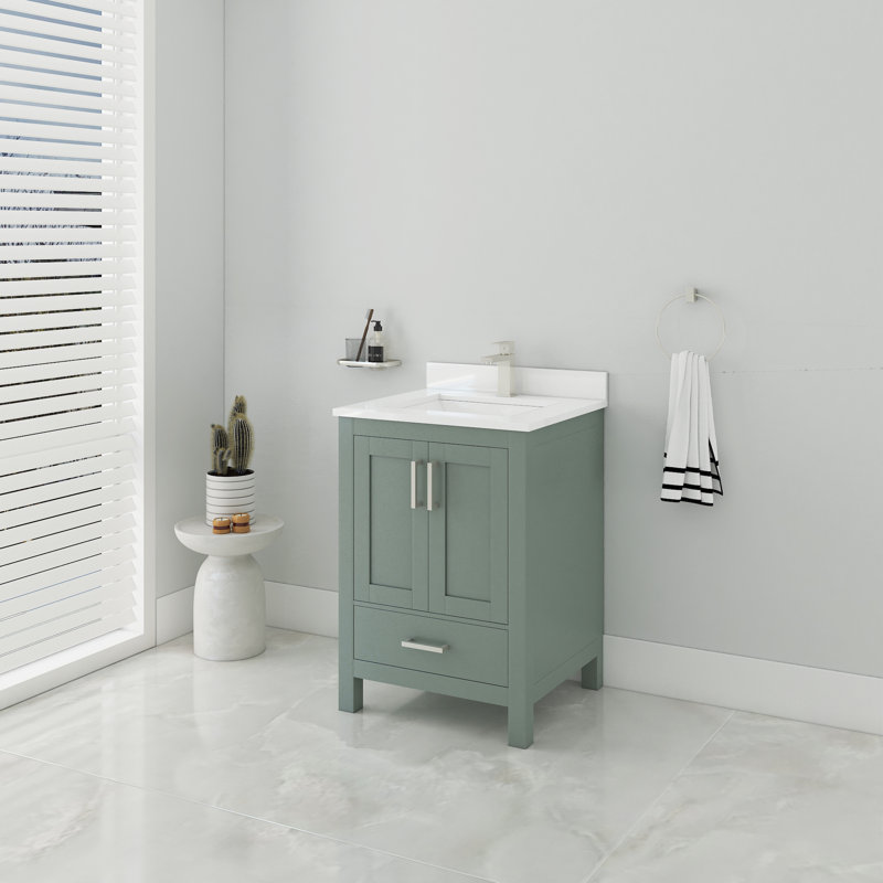 Rooh Single Bathroom Vanity Set, Green, 24"