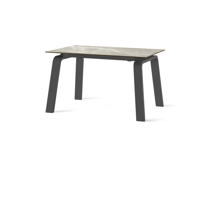 Austell Dining Table, Graphite, Light grey/White, 75cm H x 130cm L x 85cm W